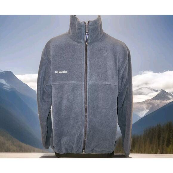 Columbia Steens Mountain Fleece Jacket Mens Large Blue Full Zip Outdoor Hiking - Picture 1 of 11